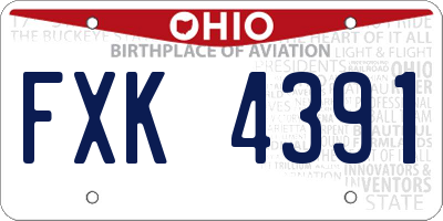 OH license plate FXK4391