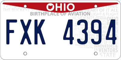 OH license plate FXK4394
