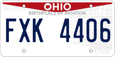 OH license plate FXK4406
