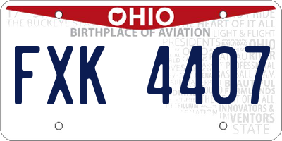 OH license plate FXK4407