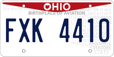 OH license plate FXK4410