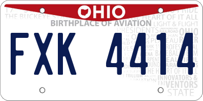 OH license plate FXK4414