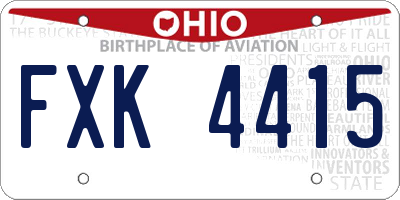 OH license plate FXK4415