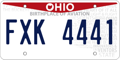 OH license plate FXK4441
