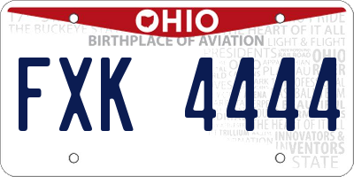 OH license plate FXK4444