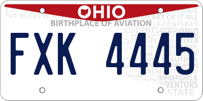 OH license plate FXK4445