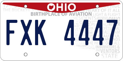 OH license plate FXK4447