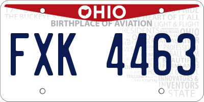 OH license plate FXK4463
