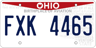 OH license plate FXK4465