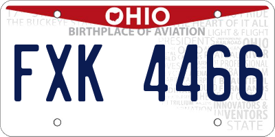OH license plate FXK4466