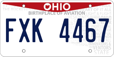 OH license plate FXK4467