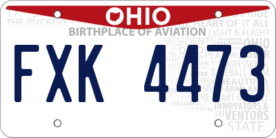 OH license plate FXK4473