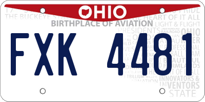 OH license plate FXK4481