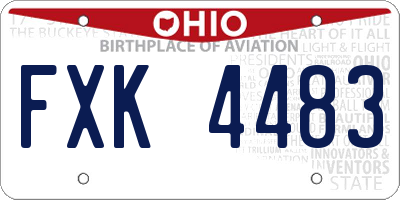 OH license plate FXK4483