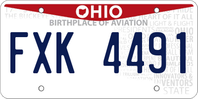 OH license plate FXK4491