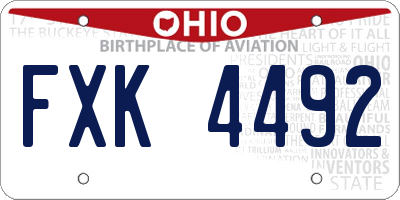 OH license plate FXK4492