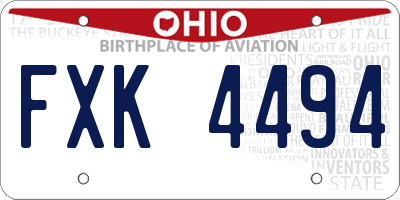 OH license plate FXK4494