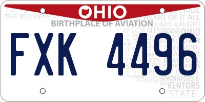 OH license plate FXK4496