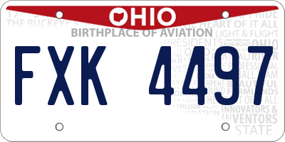 OH license plate FXK4497