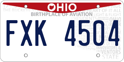 OH license plate FXK4504