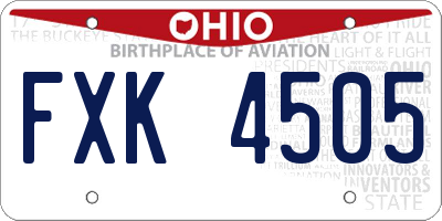 OH license plate FXK4505