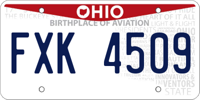 OH license plate FXK4509