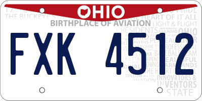 OH license plate FXK4512