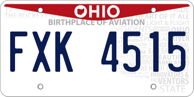 OH license plate FXK4515