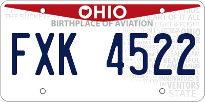 OH license plate FXK4522