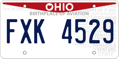 OH license plate FXK4529