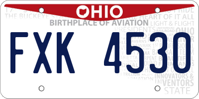 OH license plate FXK4530
