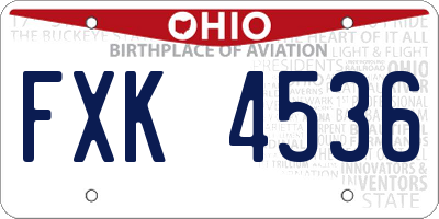 OH license plate FXK4536