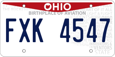 OH license plate FXK4547