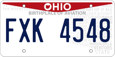 OH license plate FXK4548