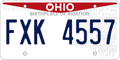 OH license plate FXK4557