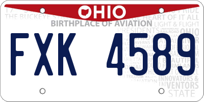 OH license plate FXK4589