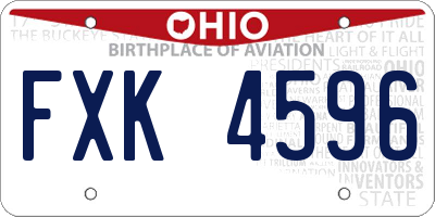 OH license plate FXK4596