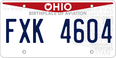 OH license plate FXK4604