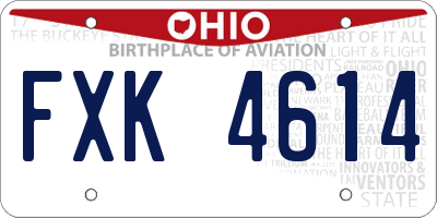 OH license plate FXK4614