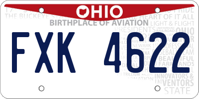OH license plate FXK4622
