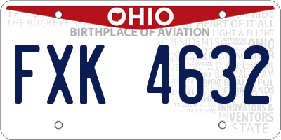 OH license plate FXK4632