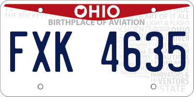 OH license plate FXK4635