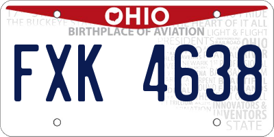 OH license plate FXK4638