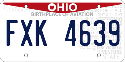 OH license plate FXK4639