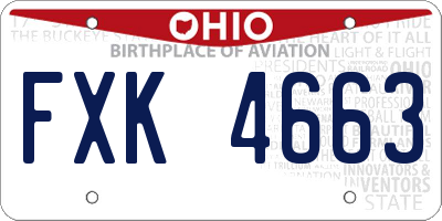 OH license plate FXK4663