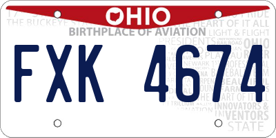 OH license plate FXK4674