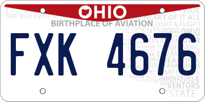 OH license plate FXK4676