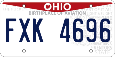 OH license plate FXK4696