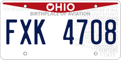 OH license plate FXK4708