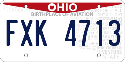 OH license plate FXK4713